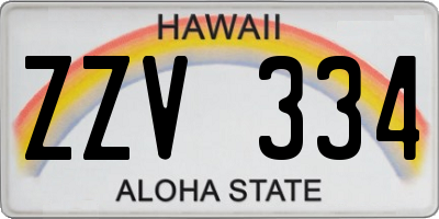 HI license plate ZZV334