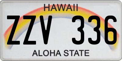 HI license plate ZZV336