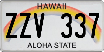 HI license plate ZZV337