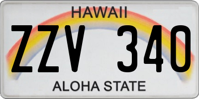 HI license plate ZZV340