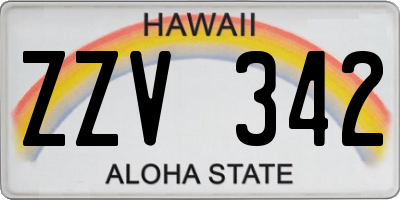 HI license plate ZZV342