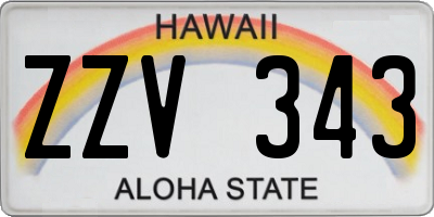 HI license plate ZZV343