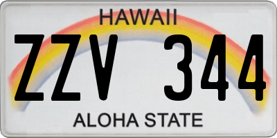 HI license plate ZZV344