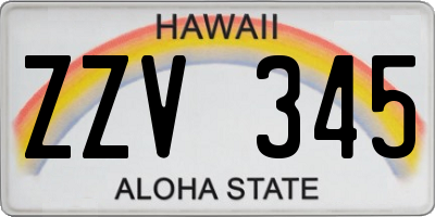 HI license plate ZZV345