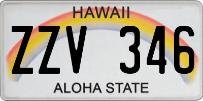 HI license plate ZZV346