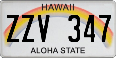 HI license plate ZZV347