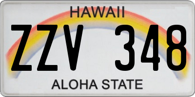 HI license plate ZZV348