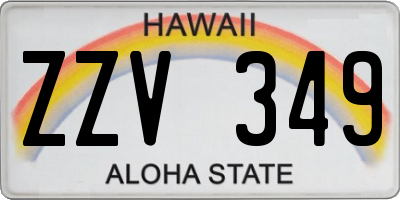 HI license plate ZZV349