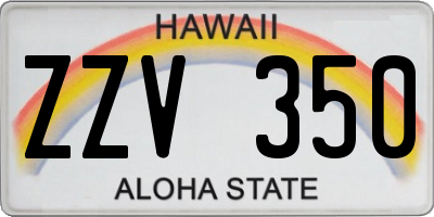 HI license plate ZZV350