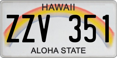 HI license plate ZZV351