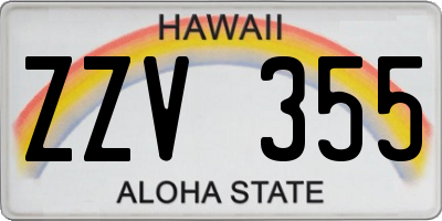 HI license plate ZZV355