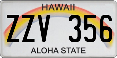 HI license plate ZZV356