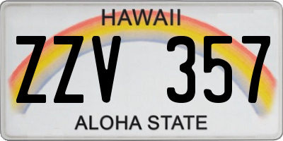 HI license plate ZZV357