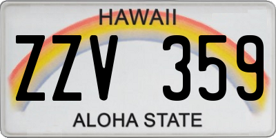 HI license plate ZZV359