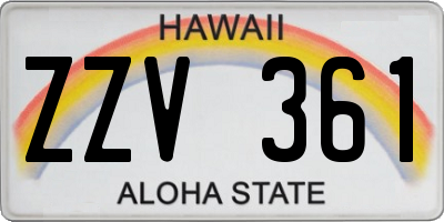 HI license plate ZZV361