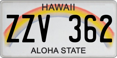 HI license plate ZZV362