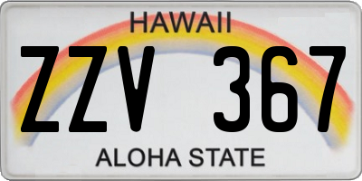 HI license plate ZZV367