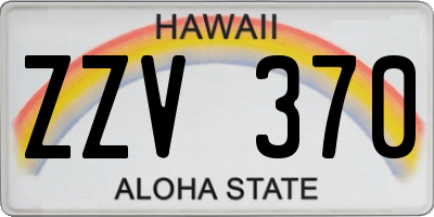 HI license plate ZZV370