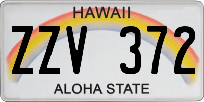 HI license plate ZZV372