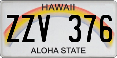 HI license plate ZZV376