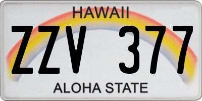 HI license plate ZZV377