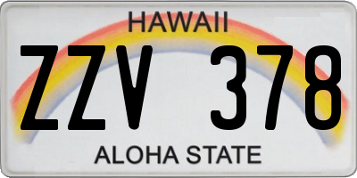 HI license plate ZZV378