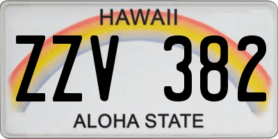 HI license plate ZZV382