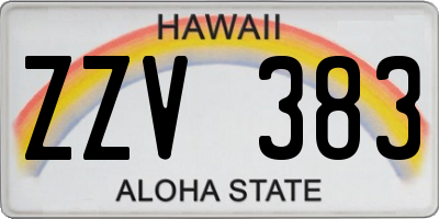 HI license plate ZZV383