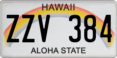 HI license plate ZZV384