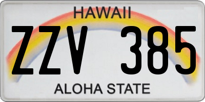 HI license plate ZZV385