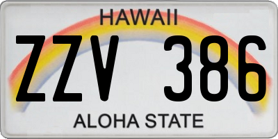 HI license plate ZZV386