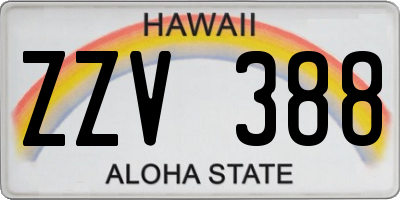 HI license plate ZZV388