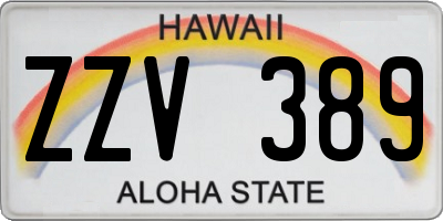 HI license plate ZZV389