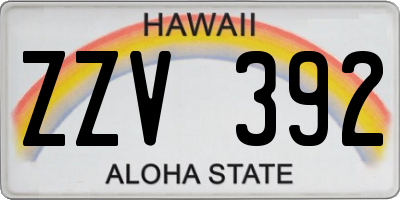 HI license plate ZZV392