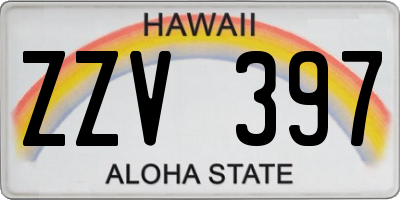 HI license plate ZZV397