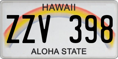 HI license plate ZZV398