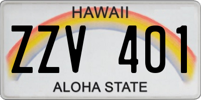 HI license plate ZZV401