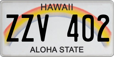 HI license plate ZZV402