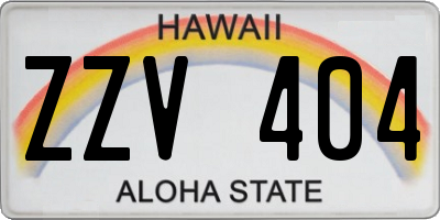 HI license plate ZZV404