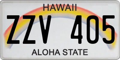 HI license plate ZZV405