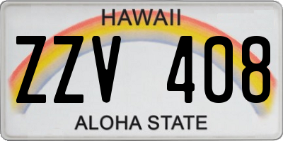 HI license plate ZZV408