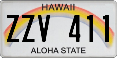 HI license plate ZZV411