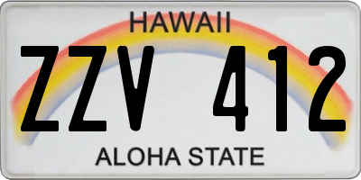 HI license plate ZZV412