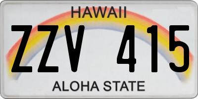 HI license plate ZZV415