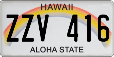 HI license plate ZZV416