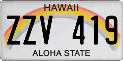 HI license plate ZZV419