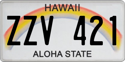 HI license plate ZZV421