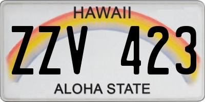 HI license plate ZZV423