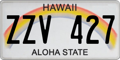 HI license plate ZZV427