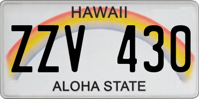 HI license plate ZZV430